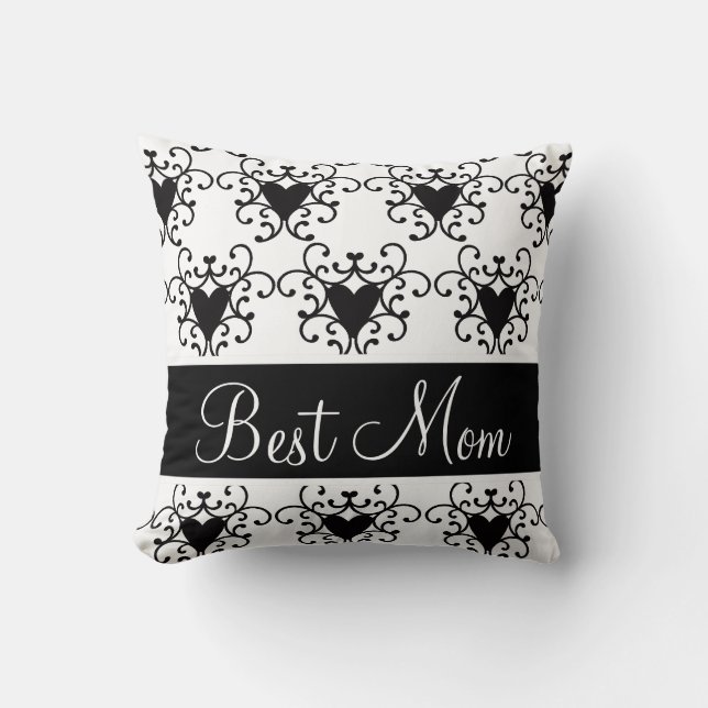 Coussin Les meilleurs remous de coeurs de noir du jour de (Recto)