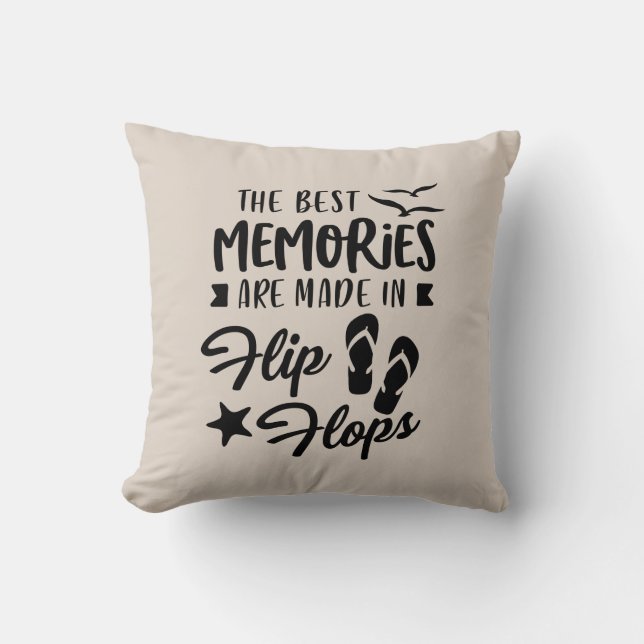Coussin Les meilleurs souvenirs sont faits de tongs (Recto)