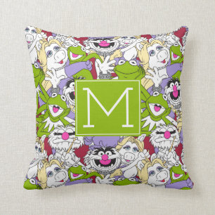 Coussin Les Muppets  Motif surdimensionné de monogramme