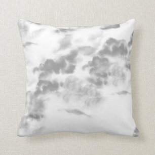Coussin Les nuages modernes gris-noir nouent un teint
