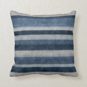 Coussin Les nuances de Bleu Faux Corduroy Motif rayé