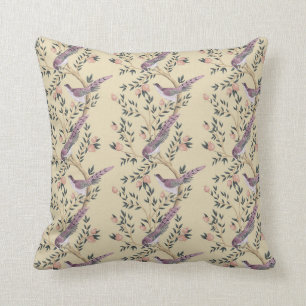 Coussin Les oiseaux de la Chinoiserie et les feuillages co