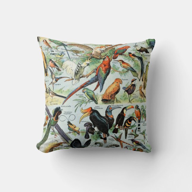 Coussin Les oiseaux Vintages du monde (Recto)