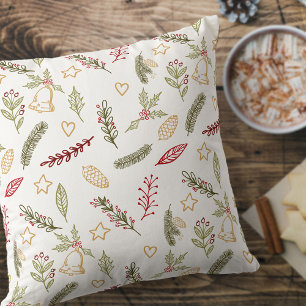 Coussin Les ornements de Noël et le Motif de la verdure f