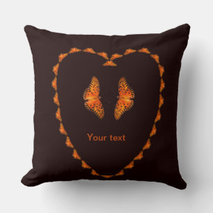 Coussin Les papillons aiment en forme de coeur