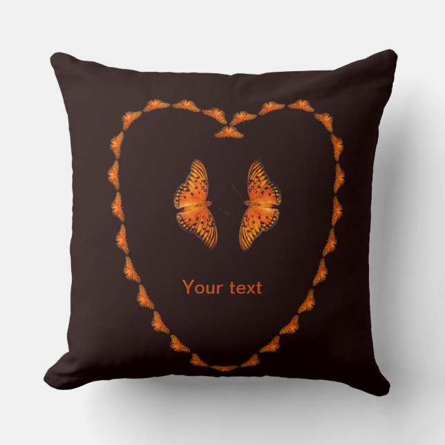 Coussin Les papillons aiment en forme de coeur (Recto)