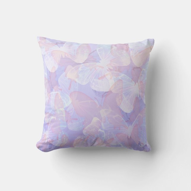 Coussin Les papillons le font - Lavande (Recto)