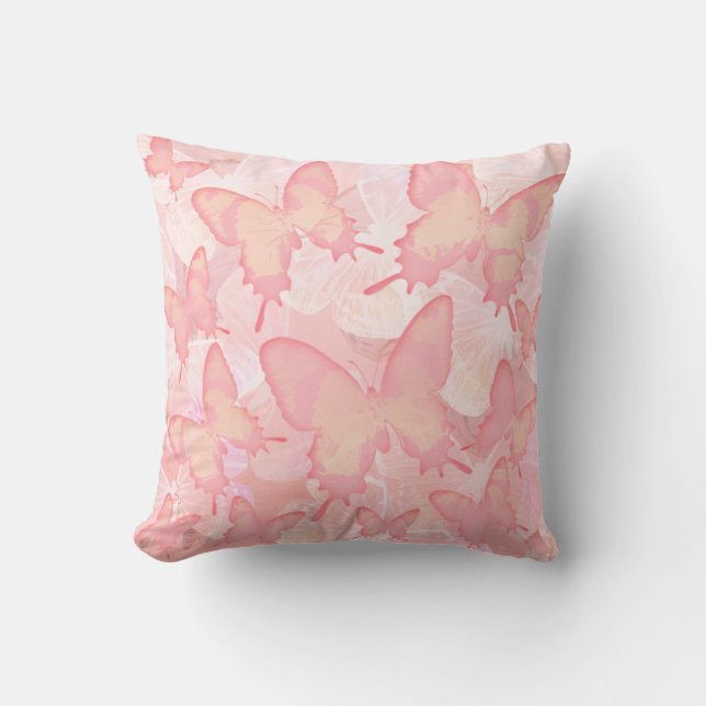 Coussin Les papillons le font - rose (Recto)