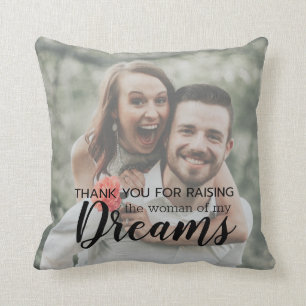 Coussin Les parents du Merci de mariée de Groom Photo