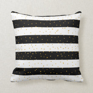 Coussin Les parties scintillantes noires de faux d'or