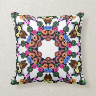 Coussin Les perles en bois de Boho