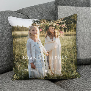 Coussin Les petits-enfants font la vie Grand Noir & Blanc
