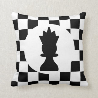 Coussin Les pièces d'échecs du roi et de la reine - Cadeau