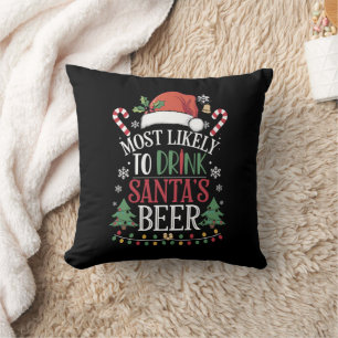 Coussin Les Plus Susceptibles De Boire Père Noël Bière Cor