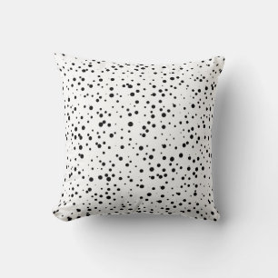 Coussin Les points Confetti noirs Motif en blanc