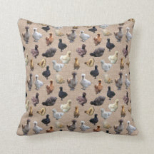 Les poulets de Silkie Bantam sur Burlap