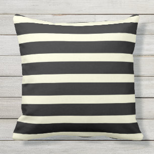 Coussin Les rayures modèlent la crème noire de deux tons