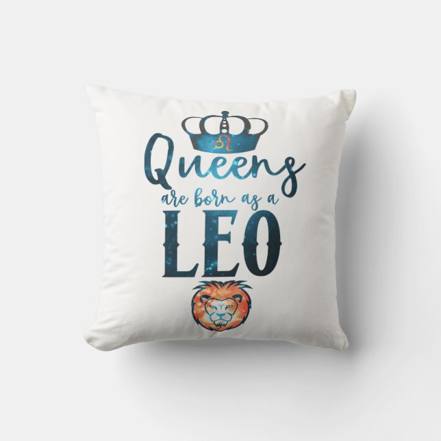 Coussin Les reines sont nées en tant que LEO Zodiac Sign J (Recto)
