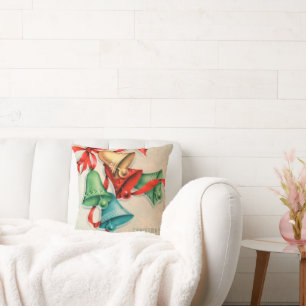 Coussin Les rétros cloches de Noël vintages autoguident le