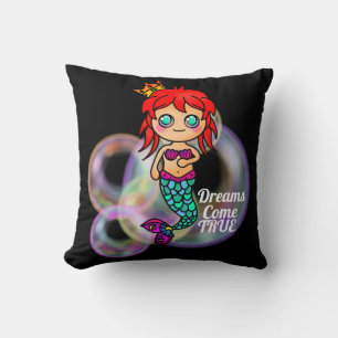 Coussin Les rêves deviennent de vraies sirènes mignonnes p
