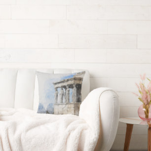 Coussin Les ruines des sites antiques aquarelles à Athènes