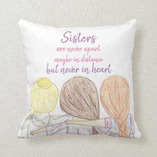 Coussin Les soeurs ne sont jamais carreau distant de séri
