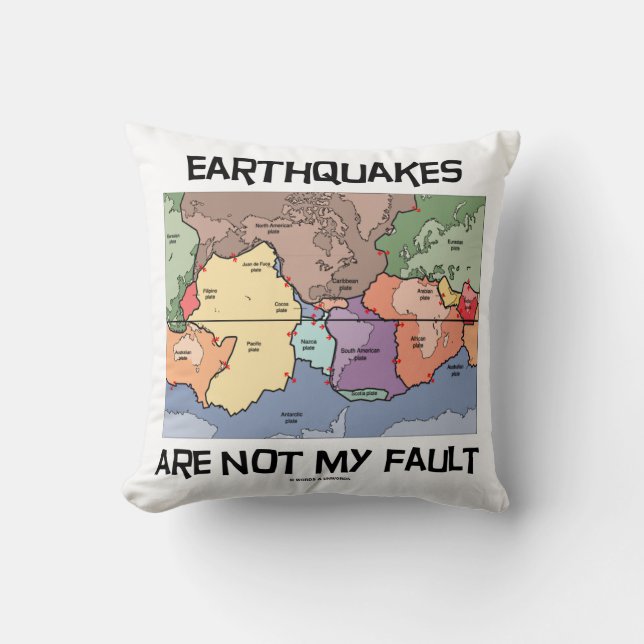 Coussin Les tremblements de terre ne sont pas mon défaut (Recto)