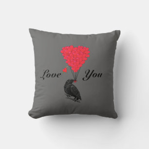 Coussin Les valentines gothiques des corneilles amusantes