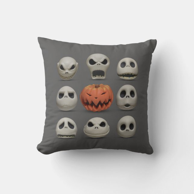 Coussin Les visages de Jack Skellington le roi Citrouille (Recto)