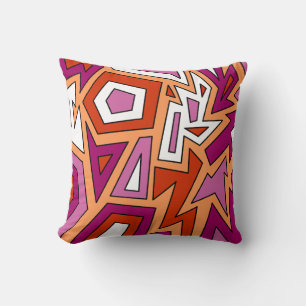 Coussin Lesbian Pride moderne géométrique rose Abstrait
