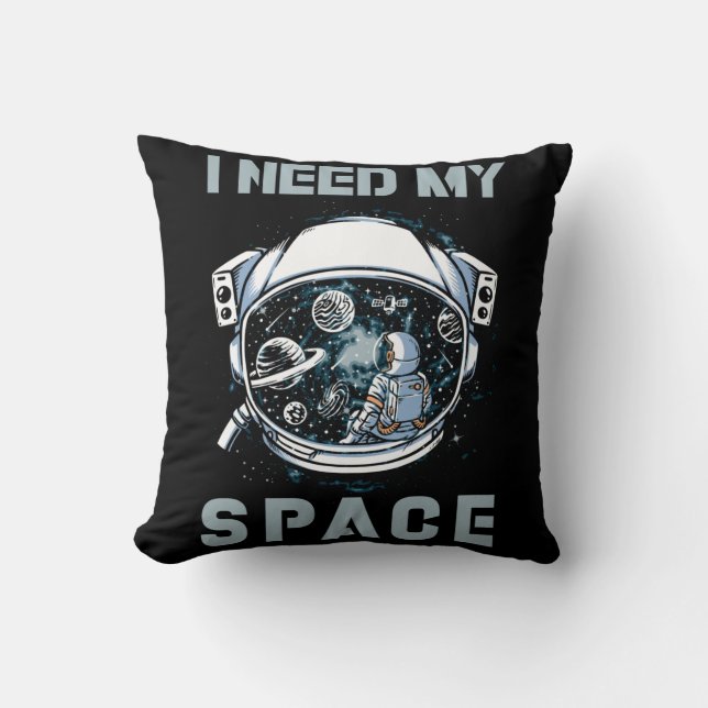 Coussin L'espace astronaute introduit l'espace (Recto)