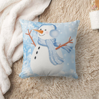 Coussin Let It Snow Snowman Throw Pillow