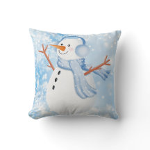 Let It Snow Snowman Throw Pillow