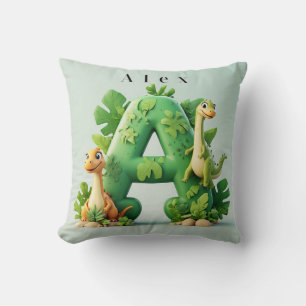 Coussin 🦖 Lettre A de dinosaure mignon Jungle Enfants App