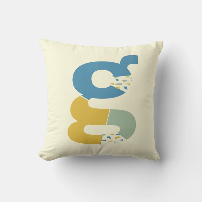 Coussin Lettre Abstraite moderne G Monogramme initial (Recto)