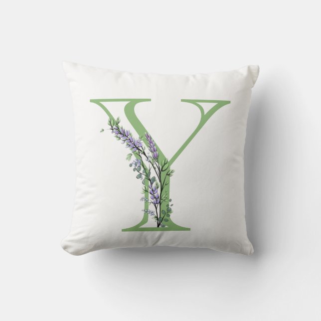 Coussin Lettre alphabétique Y Lavender Eucalyptus (Recto)