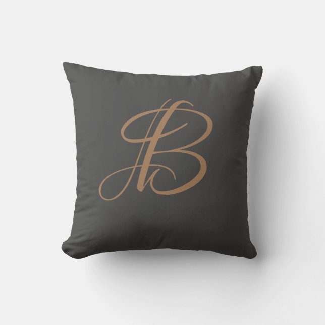 Coussin Lettre B Monogramme Initiale Personnalisée (Recto)