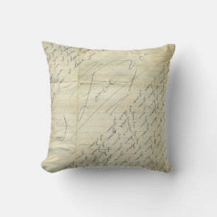 Coussin Lettre d'amour antique je t'aime