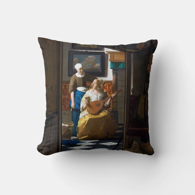 Coussin Lettre d'amour, Johannes Vermeer (Recto)