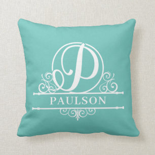 Coussin Lettre de couleur modifiée P Monogramme de fractio