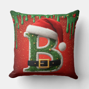 Coussin Lettre de Santa B avec charme de vacances de Noël