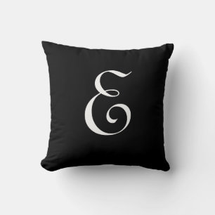 Coussin Lettre E Monogramme Initiale Personnalisée