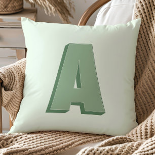 Coussin Lettre Élégante A Monogramme Initiale Personnalisé