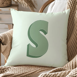 Coussin Lettre Élégante S Monogramme Initiale Personnalisé