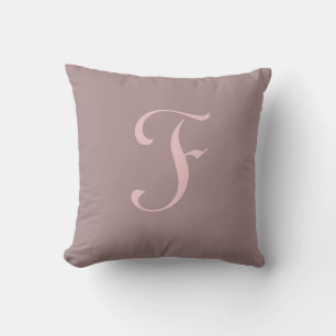 Coussin Lettre F Monogramme Initiale Personnalisée
