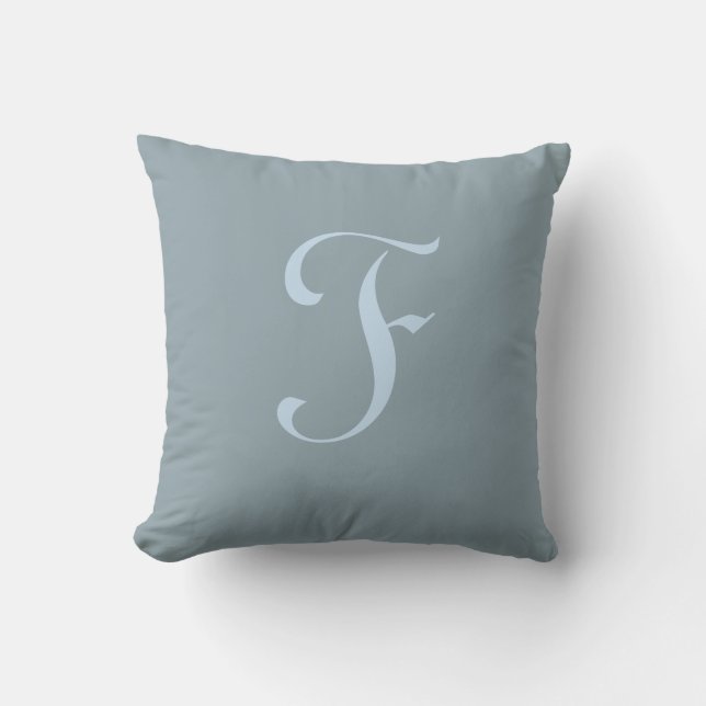 Coussin Lettre F Monogramme Initiale Personnalisée (Recto)