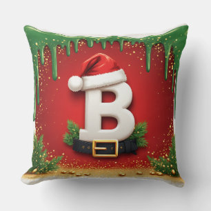 Coussin Lettre festive B avec charme de Noël 🎅
