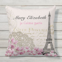 Lettre florale de dentelle de Tour Eiffel vintage
