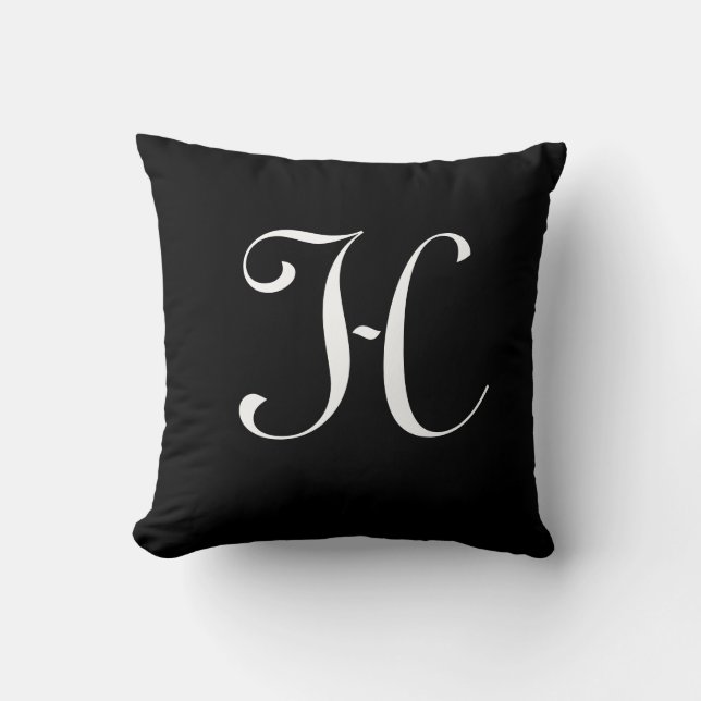 Coussin Lettre H Monogramme Initiale Personnalisée (Recto)