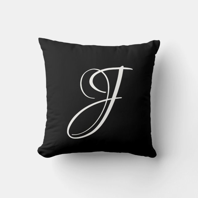 Coussin Lettre J Monogramme Initiale Personnalisée (Recto)